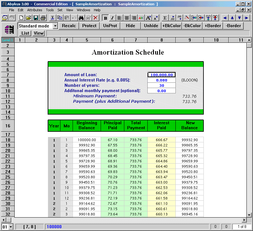 amortization schedule. Amortization Schedule